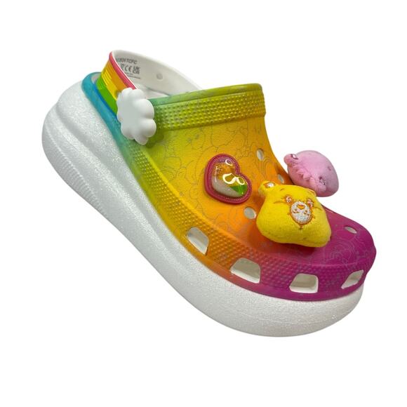 Crocs Classic Crush Clog Care Bears 'Rainbow' M Size 4/W Size 6 (210103-100) - Picture 1 of 9